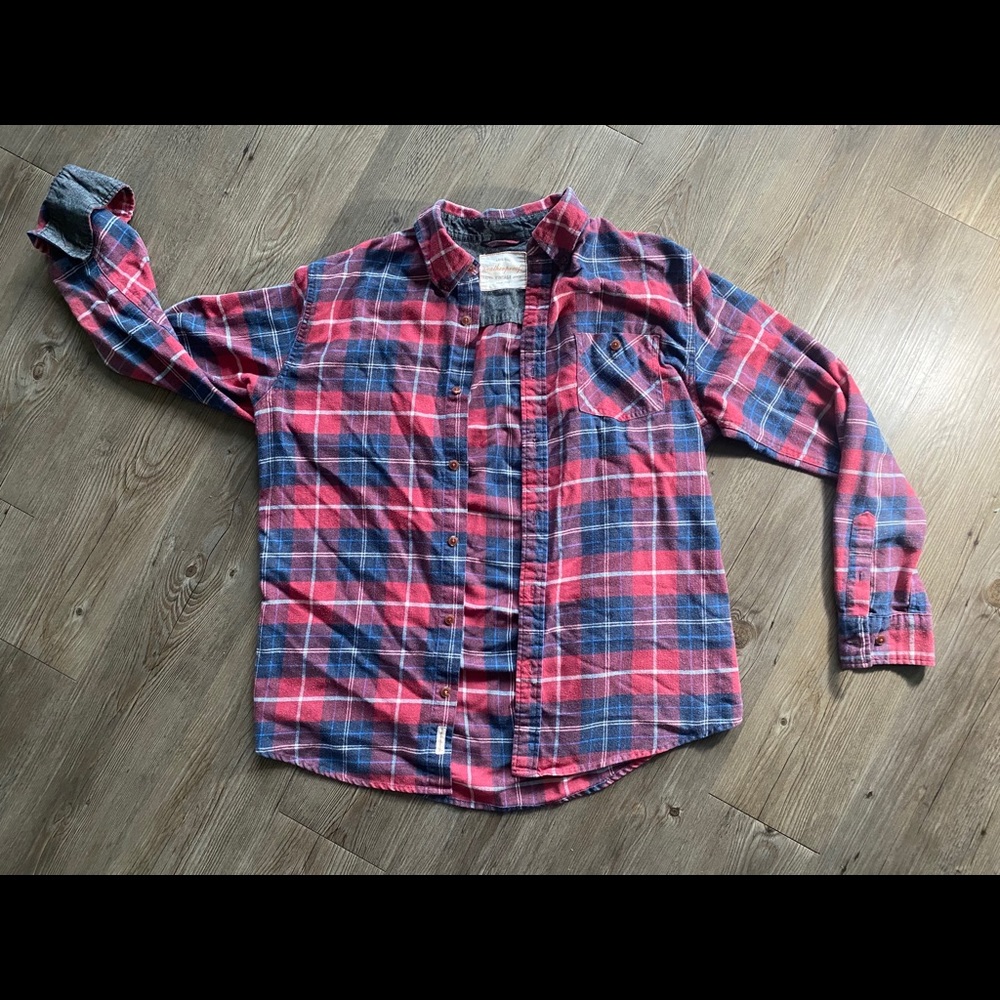 Warm Plaid Button-Up Shirt
